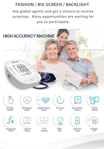Balson Automatic Digital Blood Pressure Monitor for Upper Arm | Large LED Display | Dual User 2×120 Memory | Irregular Heartbeat Detection | One-Touch Operation | Adjustable Cuff 22-42cm | Home BP Machine with 1 Year Warranty (350) 5 4167XM1e2mL