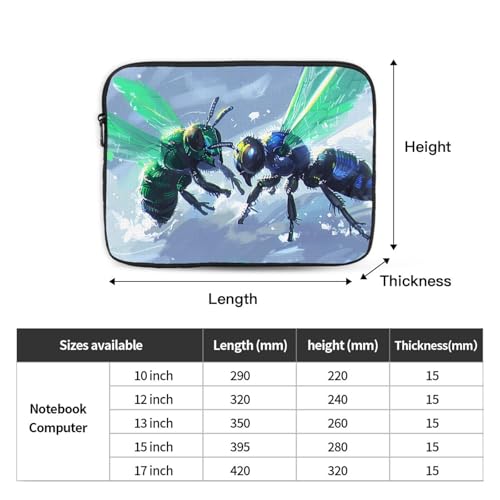 Flies Talking To Each Other Laptop Sleeve Case 17 Inch Suitable For Notebook Computer Tablet Traveling Carrying Simple Case4