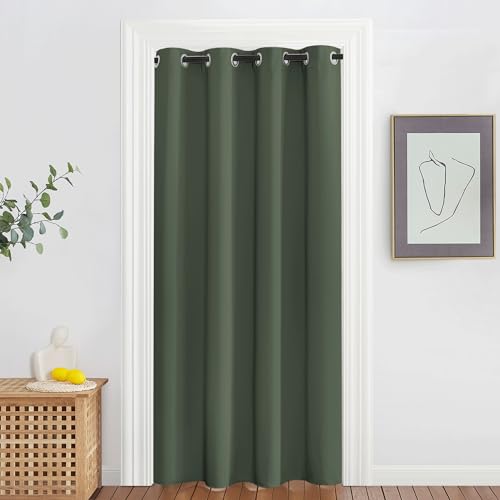 NICETOWN Blackout Curtain for Bedroom 78 inches Long - Grommet Thermal Curtain Room Darkening Window Treatment Sound & Light Blocking for Living Room (1 Panel, Dark Mallard, W52 x L78)