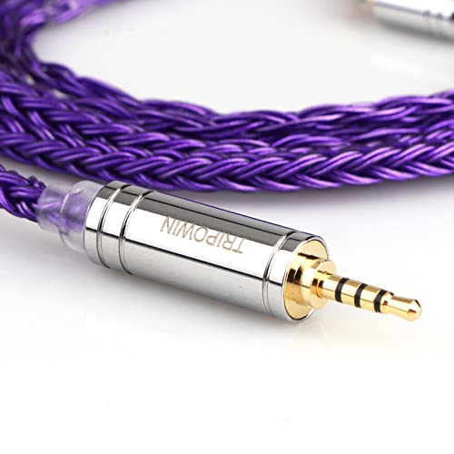 Image of Linsoul Tripowin Zonie 16 Core Silver Plated Cable SPC Earphone Cable for 7hz Zero Dioko Timelesss AE TINHIFI T2 T3 PLUS Wan'er Cadenza KZ AS10 QKZ HBB Tripowin Mele Olina (2pin-0.78mm, 2.5mm, Violet)
