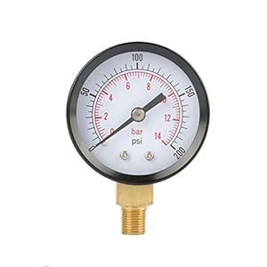 Walfront Dual Scale Manometer 0-200psi / 0-14bar