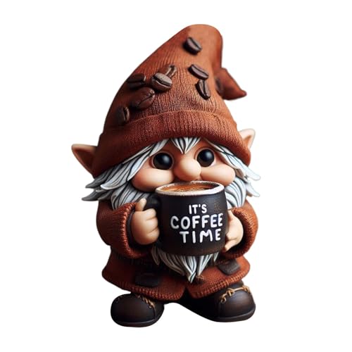 Gwtdtoad Café Wichtel Zwerge Figuren aus Kunstharz GNOME Statue Ornament Dekoration für Bar 5 x 5...