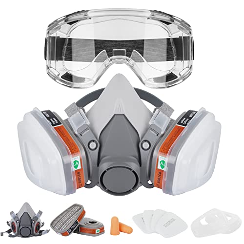 Reusable Half Facepiece RespirÐ°tor, Gas Cover Organic Vapor RespirÐ°tor, Compatible with P100 Filter, Protection for Painting, Machine Polishing, Welding, Car Spraying, Sanding &Cutting