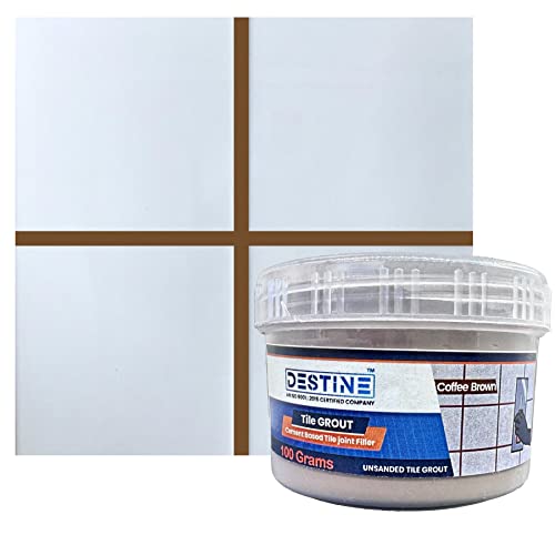 Image of DESTINE READY-TO-MIX inchTILE GROUT inch (16 COLOURS) (ALL PACKS: 100 Gm,250 Gm,400 Gm,800 Gm,1 Kg), Waterproof, Cement Based Tile Joint Filler, Crack Filler, Tiles Gap Filler (100 Gm, Coffee Brown)