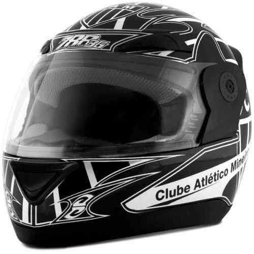 Capacete Evolution Clubes - Clube Atletico Mineiro Tam. 60 Preto/Branco