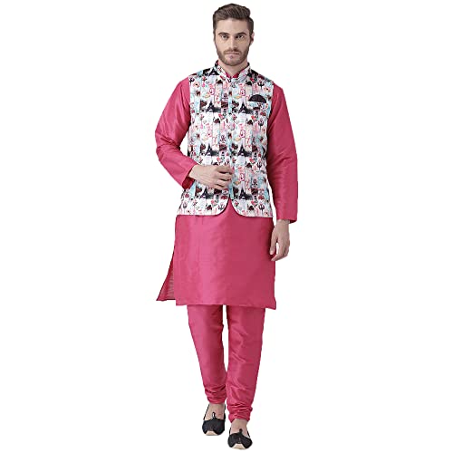 Image of hangup 3pc Kurta Pajama Basket 3PC 57ADeepPink-KPW 38