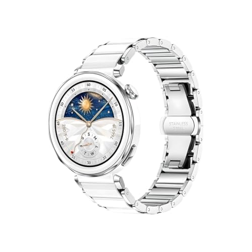 [LOKLNEYK] 18mm�Z���~�b�N�u���X���b�g�X�g���b�v�A�ɓK������Huawei Watch GT5 Pro /42mm / GT 5/ 4 /41MM�ɓK��(Silver,For Huawei GT5 41mm)