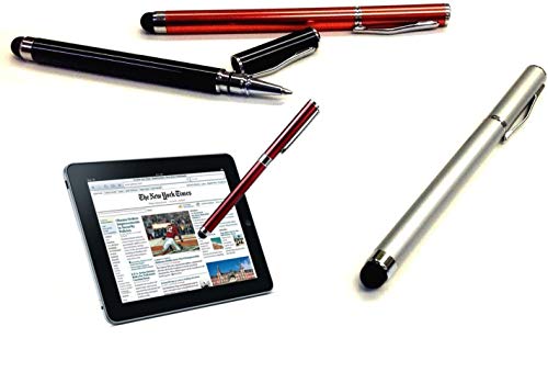 Tek Styz PRO Stylus + Pen Works for LG Lancet with Custom High Sensitivity Touch and Black Ink! [3 Pack-Silver]