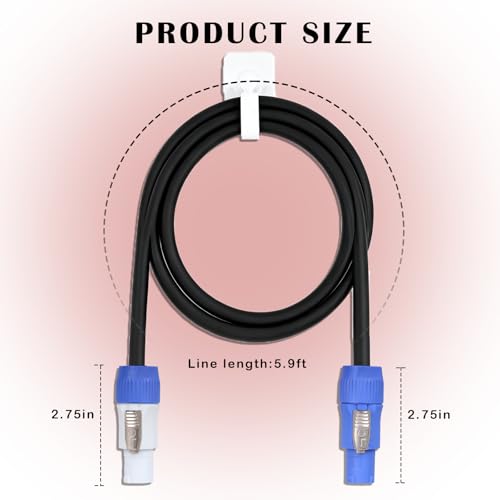 Image of Stage Light PowerCon Cable 5.9 FT /1.8M Power Extension Cable AC 12AWG 3 Pin for Stage Light, Audio Video Equipment