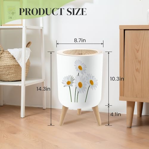 Caneca de basura redonda con tapa y patas 7L miniatura 3