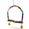 Honbay Wooden Bird Swing Perch Parrot Hanging Toy for Small Sized Birds
