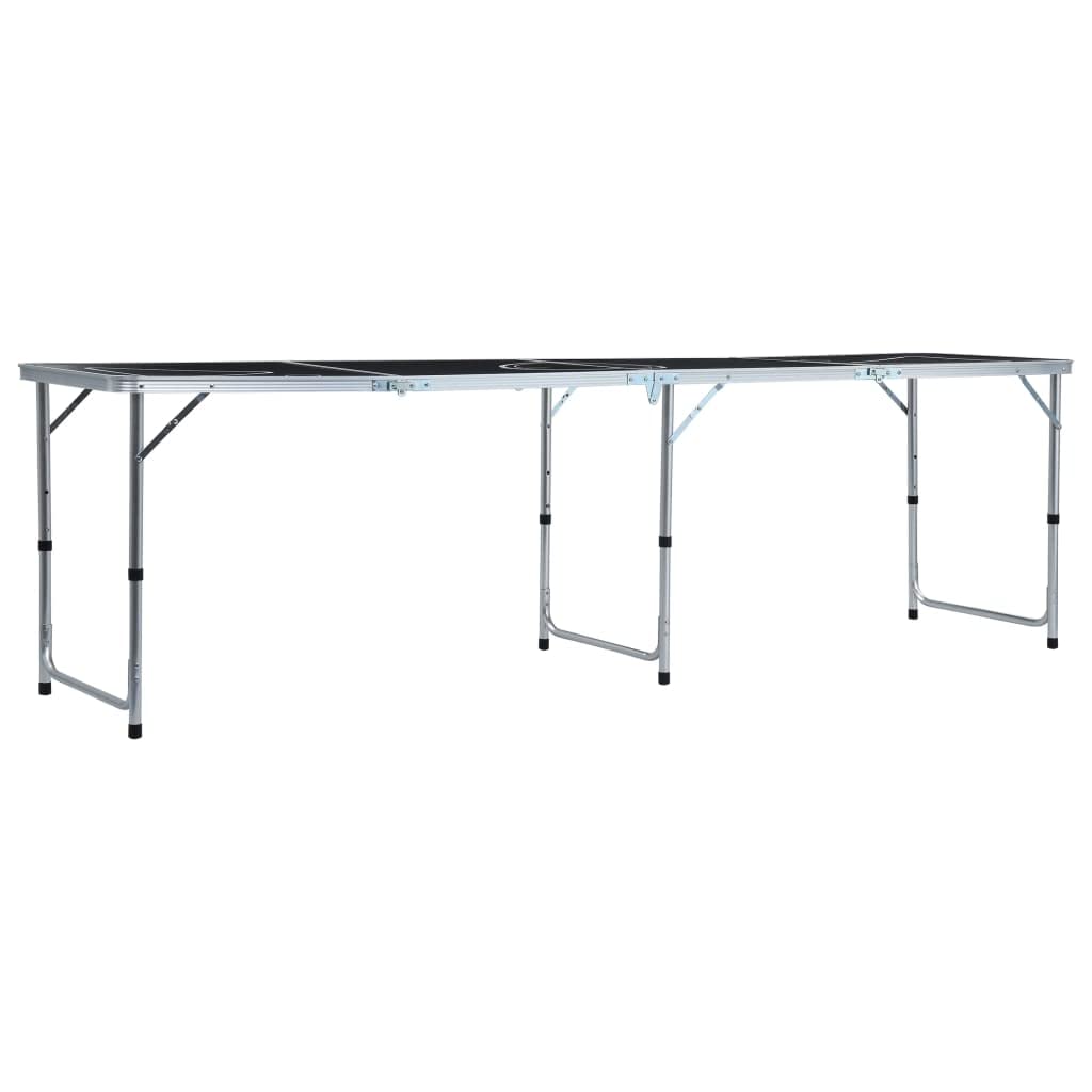 Tavolo da Beer Pong pieghevole con tazze e palline, portatile, pieghevole, regolabile in altezza, per feste, giardino, campeggio, JGA, all'aperto, in alluminio resistente, design leggero