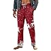 WENKOMG1 Christmas Pajama Pants Matching - Sleep Lounge Bottoms Soft Comfy Sleepwear with Pockets Pajamas Bottoms Cooling Knit Fashion Men Clothes Pijamas Navidenas (M - Wine)