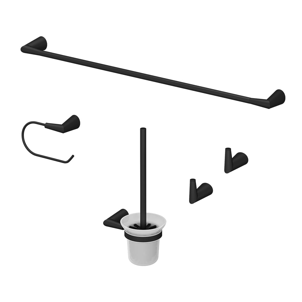 Vicco Badezubehör-Set Tauri – Schwarz, 5 Teile