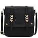 Double Compartment Large Flap Over Crossbody Bag Black
