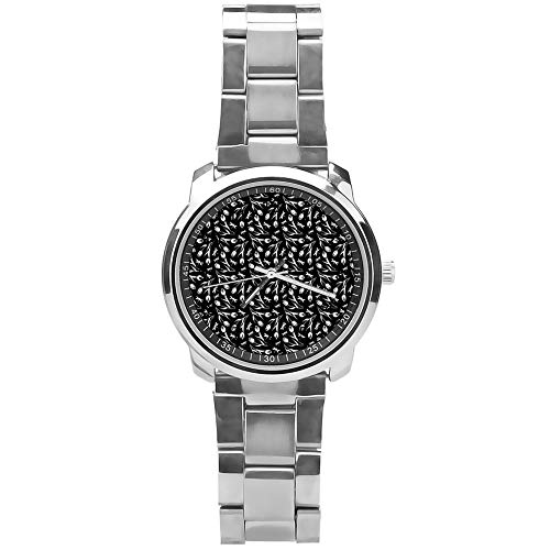 Preisvergleich Produktbild Soloatman Armbanduhr, Schwarz und Weiß, Edelstahl, klassisches Armband