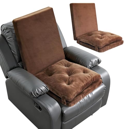 varrisin Foam Recliner Seat Chair Cushions with Backrest for Elderly with Soft Height-Adjustable Removable Cuhsion Long-Time Sitting 20x20inch Non-Slip with Back Support 3 Parts Cuhsions