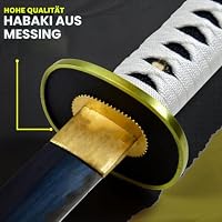 One Piece - Zoro´s Wado-Ichi-Monji - gefaltet, Set - handgeschmiedeter, gefalteter Karbonstahl, Samuraischwert, 102 cm, Scheide, Schwerthalter und Set für die Katana-pflege, Geschenk & Sammlungen – Ansicht 7
