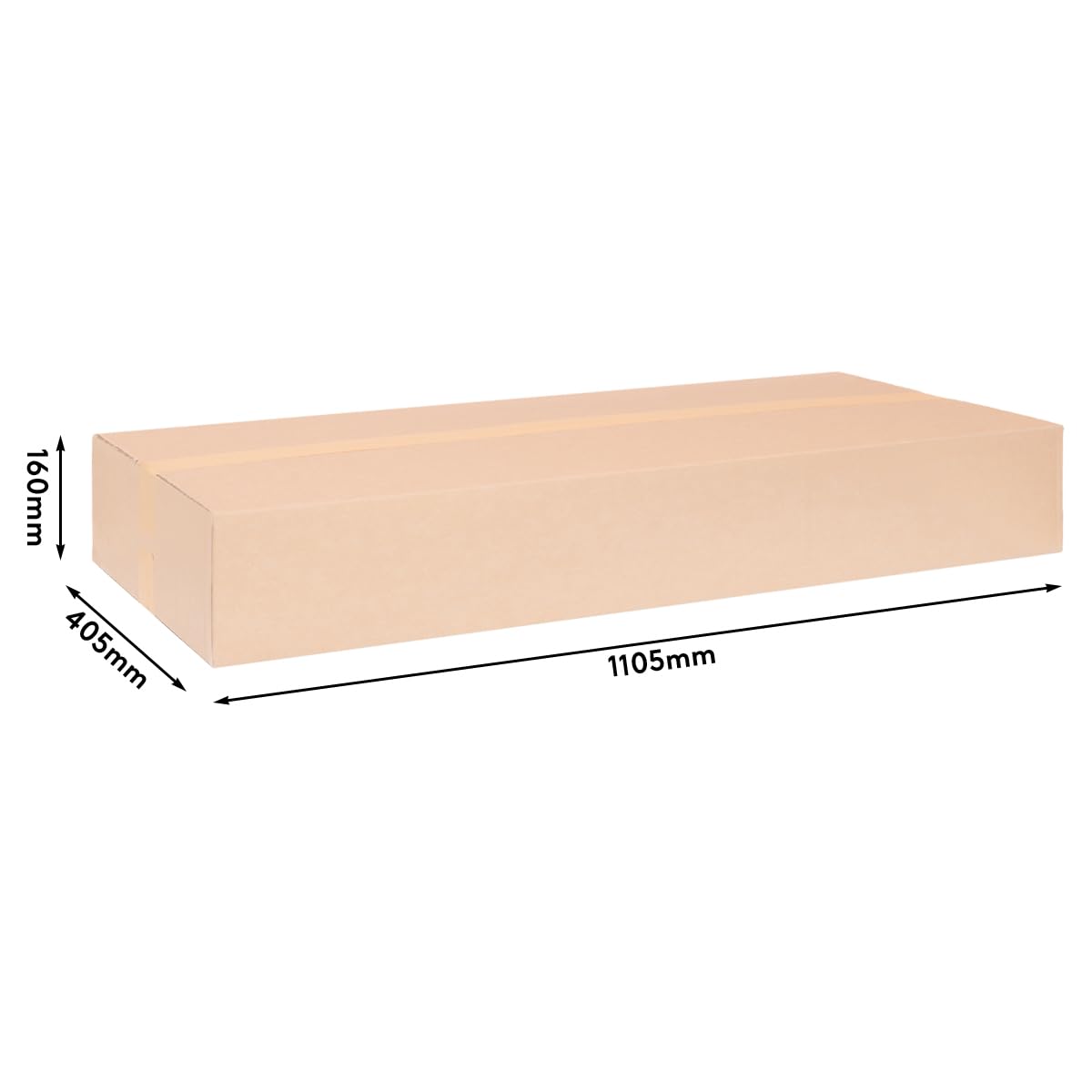 verpacking Faltkartons 1100 x 400 x 150 mm Braun (Außenmaß 1105 x 405 x 160 mm) KK 210 1-wellig Versandkarton für mittelgroße Waren DHL Paket DPD GLS Hermes Kartons (10 Stück)