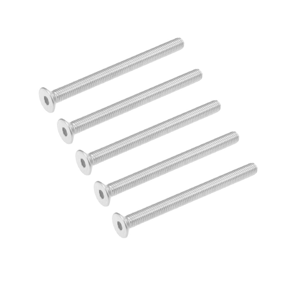 TOP-VIGOR 5Pcs M8 x 100mm Hex Socket Countersunk Head Cap Screws, Allen Socket Drive 304 Stainless Steel DIN7991 Flat Head Socket Cap Screws Bolts for