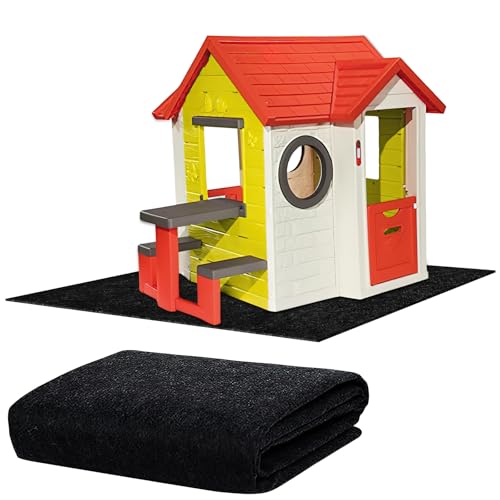 HFYZZ Outdoor Playhouse Mat, 59'' x 55'' Waterproof Outdoor Playhouse Activity Rug with Non Slip Backing Outside Game House Play Mat Home Floor Playhouse Pad Rug, Portable