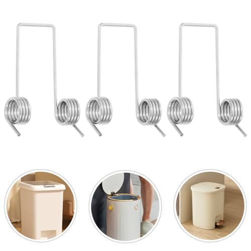 Mikikit Edelstahl Torsionsfedern 6 Stück für Mülleimer Ersatz Langlebige Kleine Federn mit Hoher Elastizität für Mülltonnen Druckverschluss und Küchenorganisation