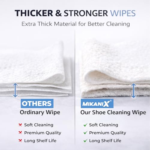 Image of MIKANIX Shoe Shine Wipes | Shoe Cleaning Wipes for Sneakers & Leather Shoes | Instant Shoe Cleaner Wet Wipes | Portable Shoe Polish Wipes