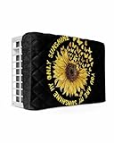 Indoor Air Conditioner Covers for Window Units,Sunflowers Waterproof AC Cover for Inside with Drawstring,Yellow Butterfly Farmhouse You Are My Sunshine Double-Layer Insulation AC Cover 17x13x3.5in
