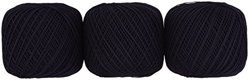 オリムパス製絲 金票 レース糸 #18 Col.900 ブラック 系 50g 約210m 3玉セット