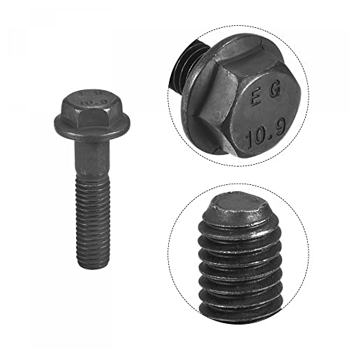Image of uxcell Metric M8x40mm Hex Flange Bolts, 5pcs 10.9 Grade Carbon Steel Hexagon Head Screws