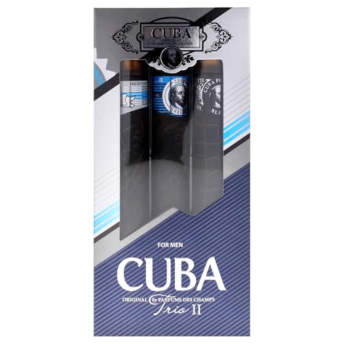 Trio 2 By Cuba For Men - Set Da 3 Pezzi Da Regalo 1,17 Oz Edt Spray, 1,17 Oz Cuba Shadow Edt Spray, 1,17 Oz Cuba Prestige Black Edt Spray - 5