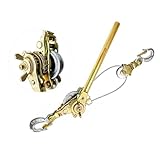 YATOINTO Come Along Winch 1-Ton Heavy Duty with 6.56ft Steel Cable & 2 Hooks - Dual Gear Power Puller Tool for Automotive Hoisting and Construction Lifting