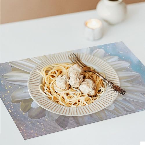 Set de table blanc lavable et essuyable pour éliminer les taches de repas - 8