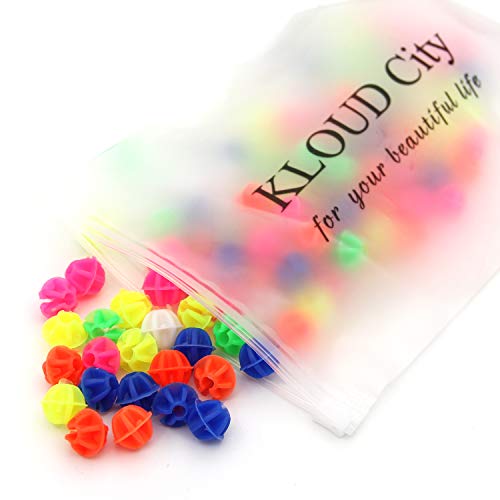 Kloud City Assorted Colors Bike Bicycle Wheel Spokes Plastic Clip Bead/Spoke Derections (105Pcs Round Bead) #TOP4