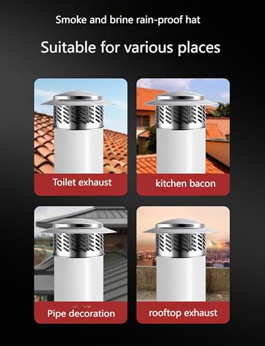 Tapa de chimenea de acero inoxidable para proteger tubos de estufas de leña en techos 7