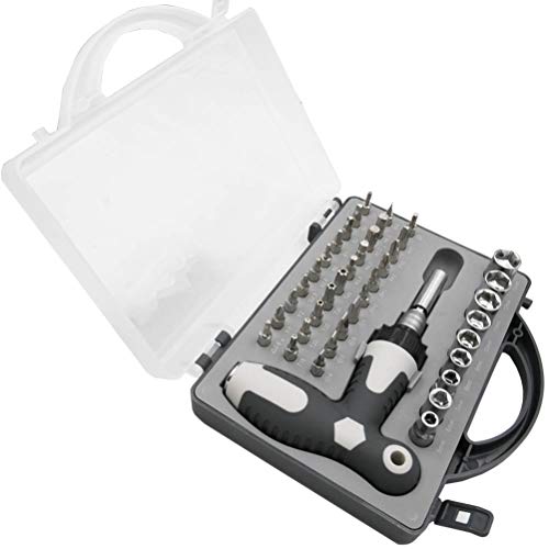 Ratcheting Screwdriver, Liangery T Handle Ratchet Screwdriver Set With Multi Bits Adjustable Length Ratcheting Screwdriver Kit With Case Multibits Socket Ratchet Wrench Set 41 In 1 #TOP7