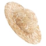 WRITWAA ドールハウス用 ミニ模造麦わら帽子 ミニチュアドール帽子 手編み 耐変形 アヒルぬいぐるみ用 ミニチュアコレクション パーティー