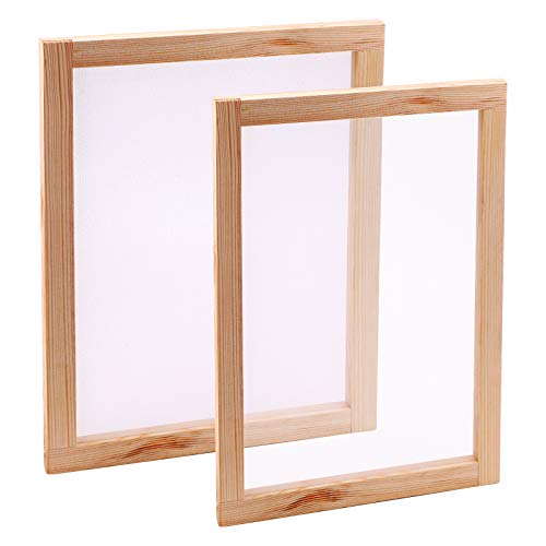 LUTER 2PCS Moule de Fabrication de Papier en Pin Bois, Outils d'Écran de Cadre de Moule de Fabrication de Papier, pour Artisanat en Papier de Bricolage - 34 x 24 cm, 30 x 20 cm