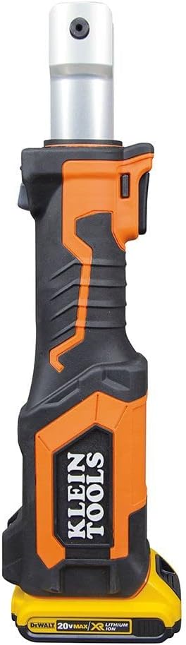 Klein Tools BAT207T2 Crimping Tool, Power Cable Crimper with D3 Groove Jaw, Uses 2 Ah DeWALT 20V Batteries