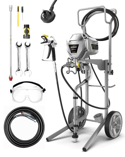 InoKraft MaXpray M3 Cart Airless Paint Sprayer, 2024 Version Highly Efficient Thinning-Free Minimal Overspray for Up to 15 Gallon DIY Painting Projects Home Interior & House Exterior, 25ft hose × 2