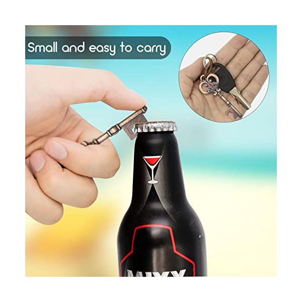Clave Abrebotellas 50Pcs, Llave Abrebotellas Retro para Decoración de Bolsas de Recuerdos de Boda (Cobre) - Imagen 5