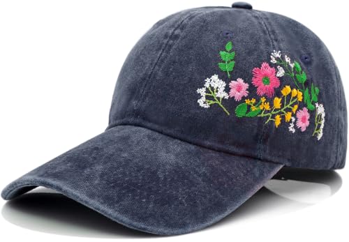 Image of YeeHeen Embroidered Baseball Cap for Women Soft Breathable Hats for Casual Wear Navy