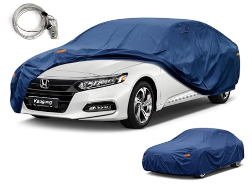 Image of Kaugung Custom Fit Car Cover for Honda Accord Sedan /Coupe (2001-2026), Heavy Duty Waterproof All Weather Outdoor Protection, Breathable Full Exterior Cover with Vent, Rain Sun Snow UV Proof