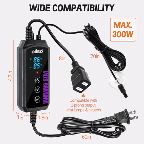 Oiibo TC07 Digital Heat Mat Thermostat, Pid Reptile Heat Lamp Dimming Thermostat Heating Pad Temperature Controller thumb #4