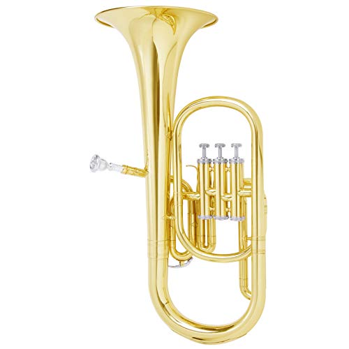 Mendini E Flat Alto Horn with Stainless Steel Pistons, Lacquered