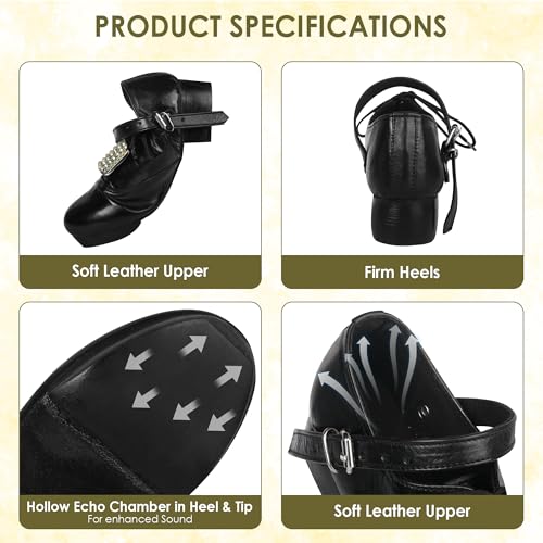 Handmade Irish Dance Hard Shoes with Crystal Buckles – Irish Shoes for Step Dancing, Lightweight Pure Cowhide Leather4