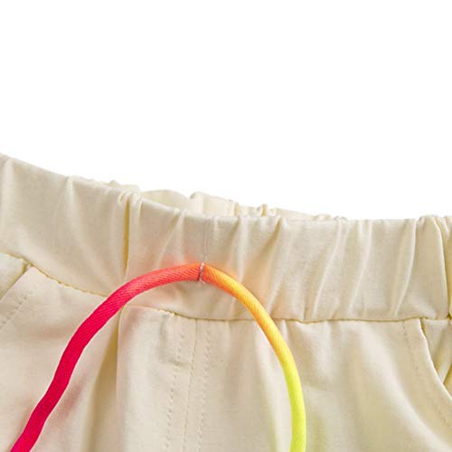 BAOBAOLAI Conjunto de roupas para meninos de manga curta com estampa de arco-íris + shorts