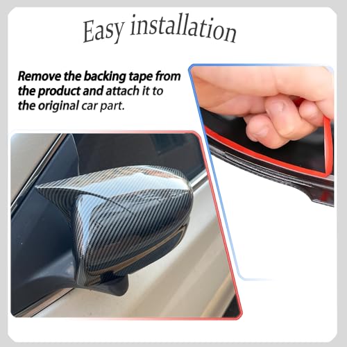 Image of Side Mirror Cover,for Nissan sentra 2013-2019, Carbon Fiber Side Rear Mirror Covers Body Kit Accessories for Cars(Without Turn Signal Cutout)