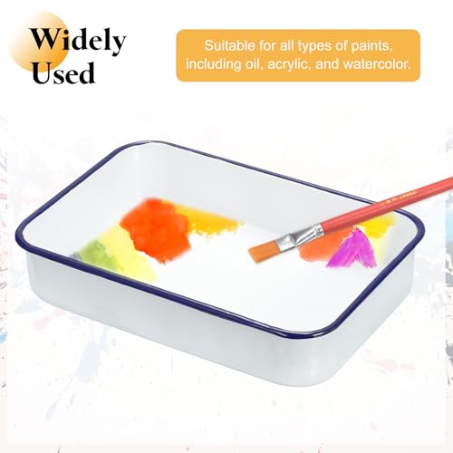 Bandeja de carnicero de 30 cm x 20 cm x 5 cm rectangular de metal esmaltado para pintura 5