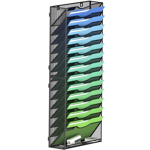 Kuntine.B Wall File Organizer Office Hanging Magazine Holder Wall File Organizer for Office Home